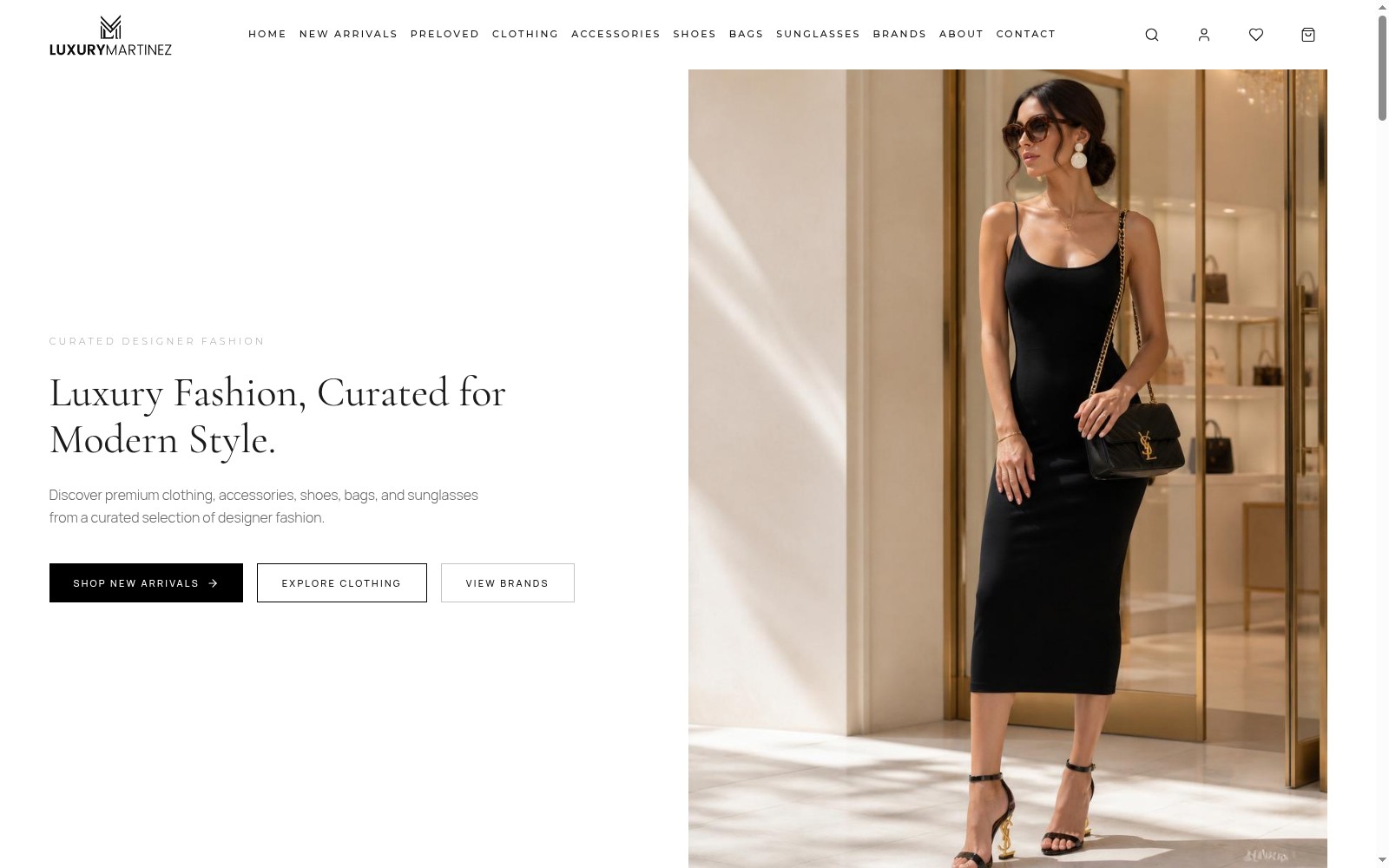 Luxury Martinez homepage screenshot