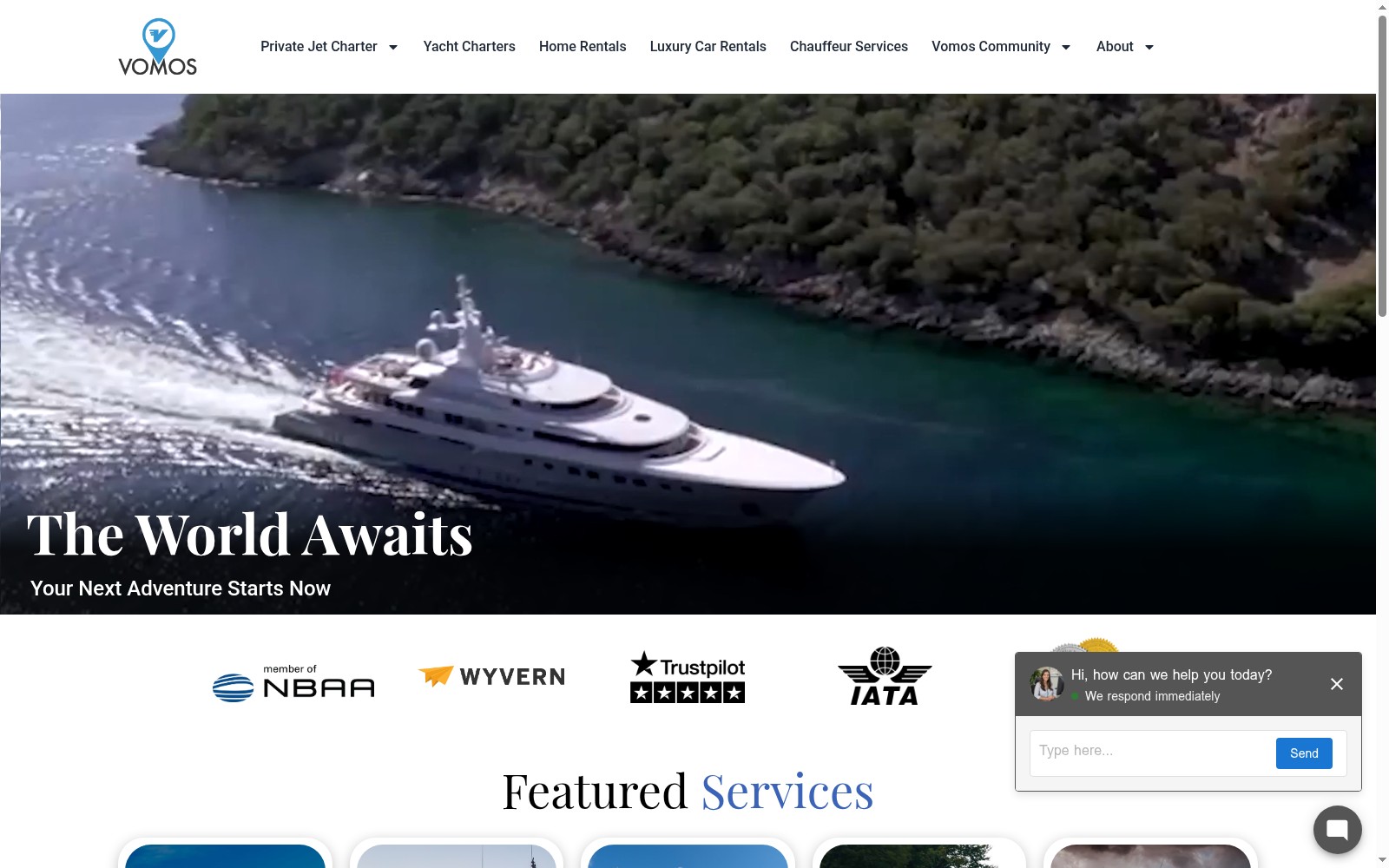 VOMOS homepage screenshot